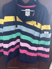 Joules Uk Brand Stripe Sweatshirt Size US 20 button detail