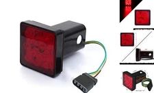 CZC AUTO Red Lens Trailer Hitch Cover with 12 LED Brake Light Fit 2" Receiver 