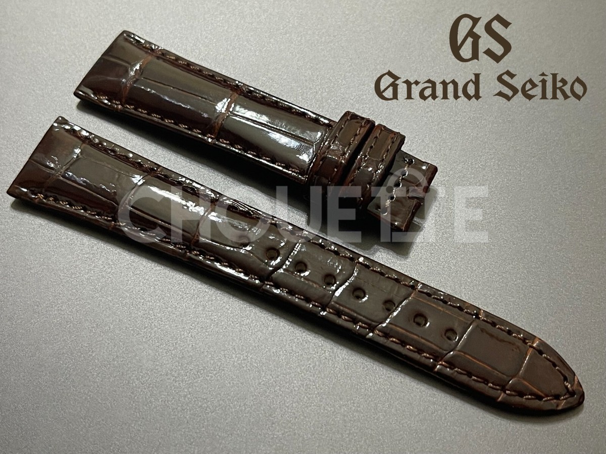OEM Grand Seiko 62GS SBGR094 19mm Brown Crocodile Leather Strap