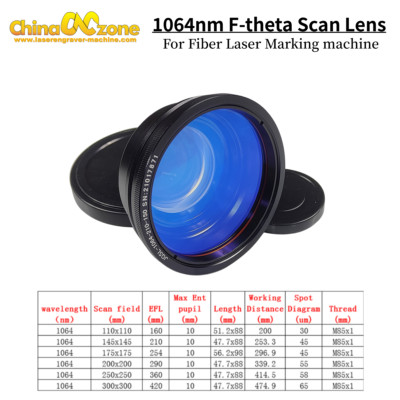 Si 1064nm 110-300mm Quartz Field Lens For 100W JPT Fiber Laser Engraver Machine