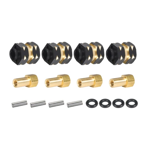 7mm Brass Extended Hex Wheel Hubs & Nuts for 1/24 Axial SCX24 RC Crawler Car