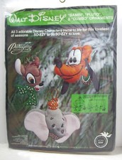 Bambi Pluto Dumbo Walt Disney felt Ornaments Kit 6294 Paragon Needlecraft NIP