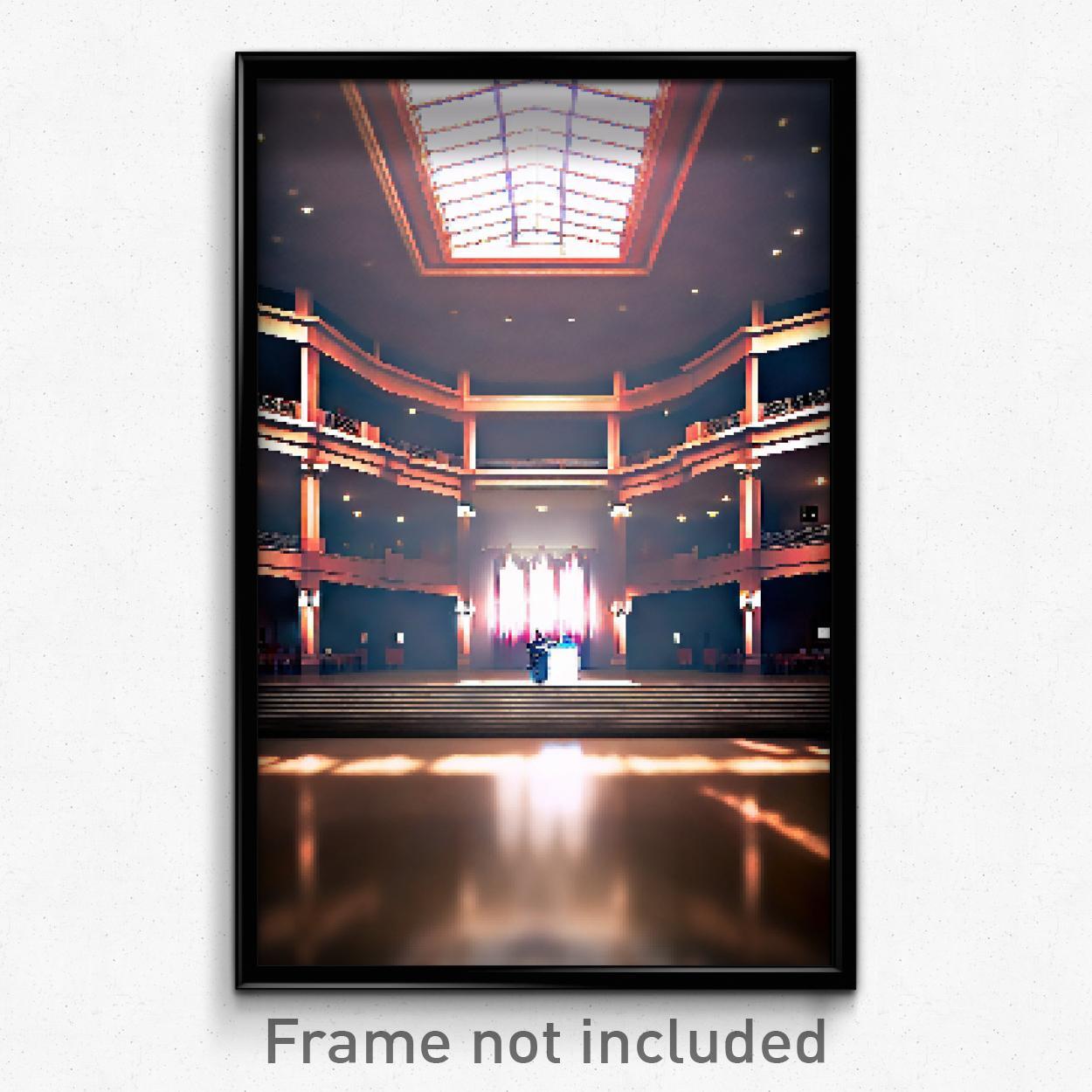 Pixel Art Poster - Menacing Ballroom (8 Bit Psychedelic Trippy Video Game Print)