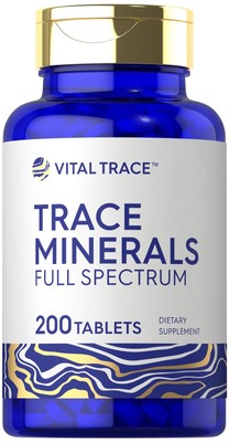 Trace Minerals | 200 Tablets | Full Spectrum Supplement | Non-GMO & Gluten Free