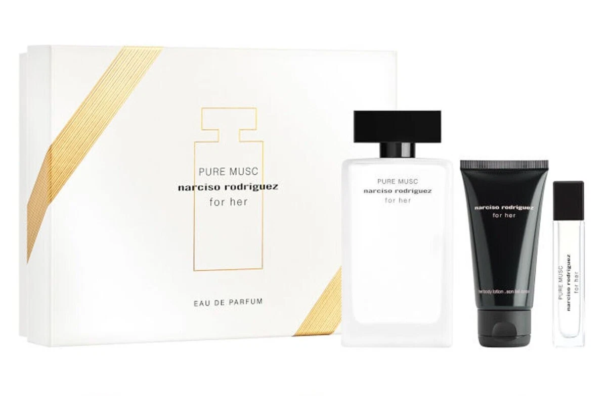 Pure Musc by Narciso Rodriguez EDP Spray for Women 3.3oz 3pc New Gift Box