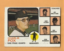 Charlie Fox San Francisco Giants 1973 Topps #252 John McNamara Creased