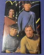 Star Trek Captain Kirk, Spok, Uhura, Leonard McCoy 3x2" 1993 ATA-BOY magnet