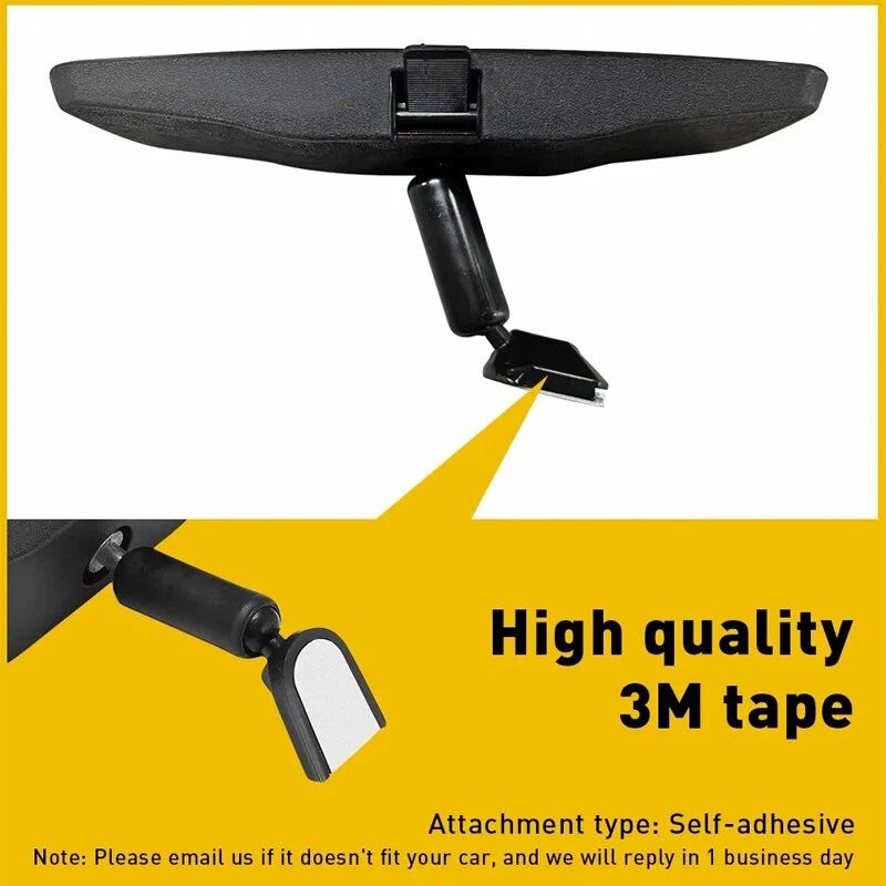 Universal Car Interior 10" Rearview Rear View Mirror Wide-angle Inside Truck EOA Foto 4 de 4