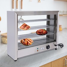 4 Etagen Warmhaltevitrine Heiße Theke Speisenwärmer Warmhaltetheke 30-85°C 220V