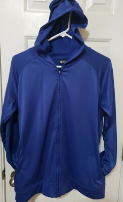 Boy's PBX Basics Lightweight Full Zip Hooded Jacket with Pockets Blue Size 18