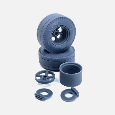 1/24 Resin 15x10 inch Torq Thrust D Rear Wheels, Firestone Dragster Cheater Tire