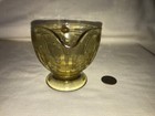 PRETTY VINTAGE GOLD YELLOW DEPRESSION GLASS CREAMER CREAM PITCHER Flower Design — photo 4