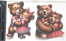 Lot 2 Love Valentine Bear Couple Hugging SINGLE LAYER Embellishments 150