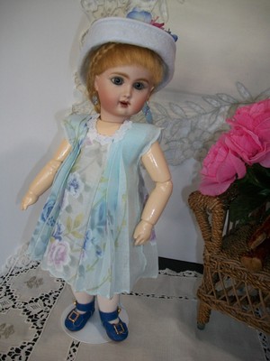 11'' Bleuette  ''Paris Blue''  Hanky Dress, Hat and Half Slip