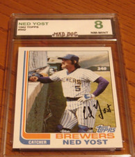 NED YOST****1982 TOPPS----MINT 8****BREWERS----Set BREAK--#542----MAD DOG