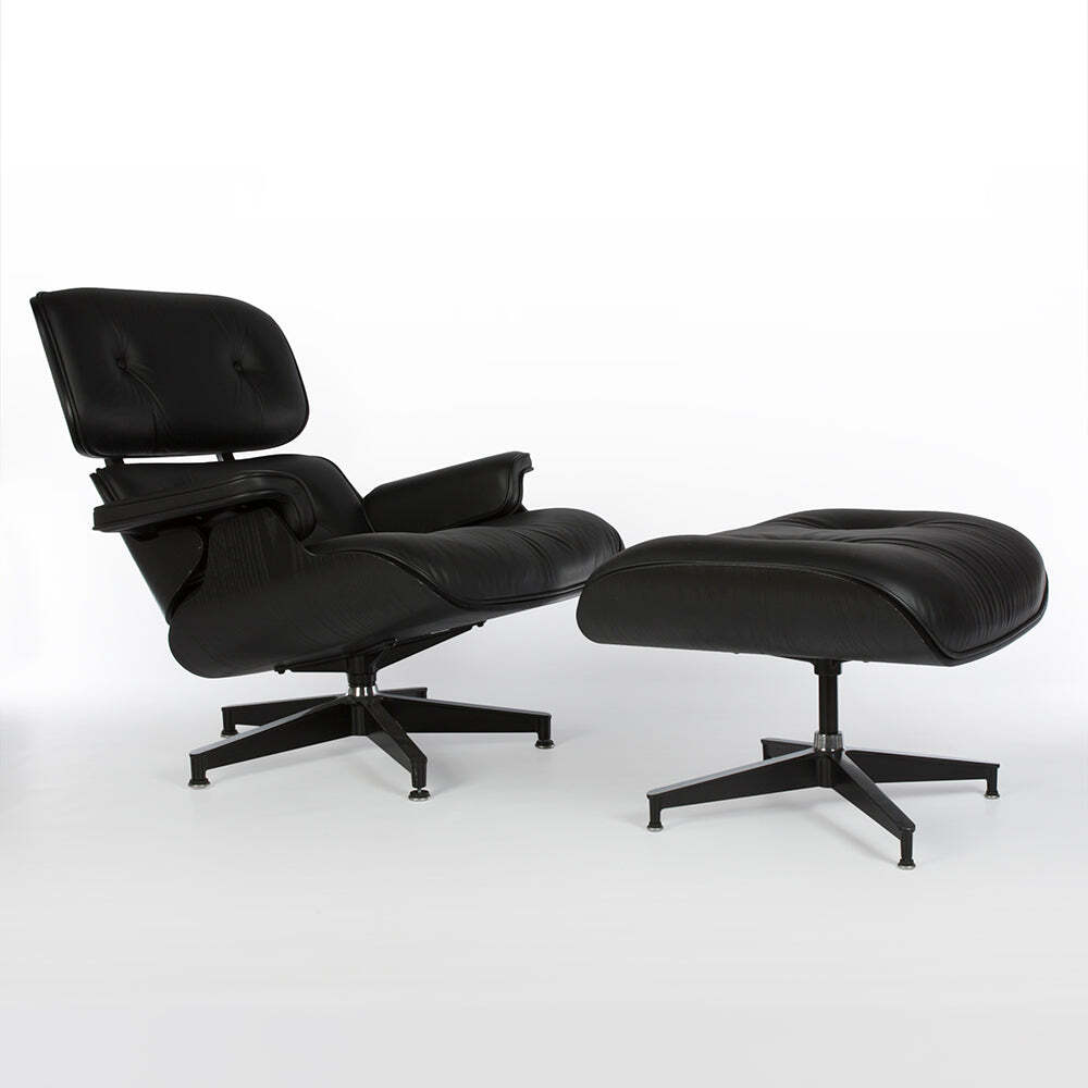Herman Miller Eames Chair Special All Black Original Lounge Chair and Ottoman eBay