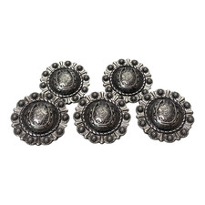 Set of 5 Western Horseshoe and Berry Conchos, 1-1/2  Screw Back, 38mm