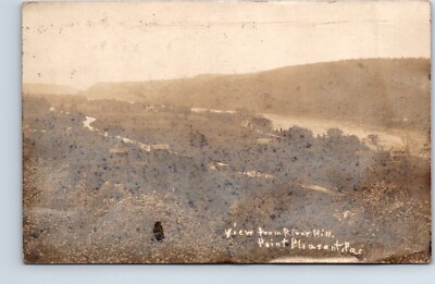 RPPC Real Photo Postcard Pennsylvania Point Pleasant View from River Hill 1910