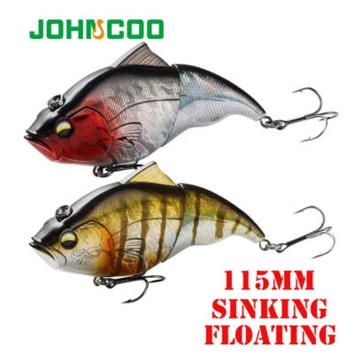 Lipless Vibration Lure Hard Baits 115mm Crankbait Fishing Lures Slow Sinking Flo
