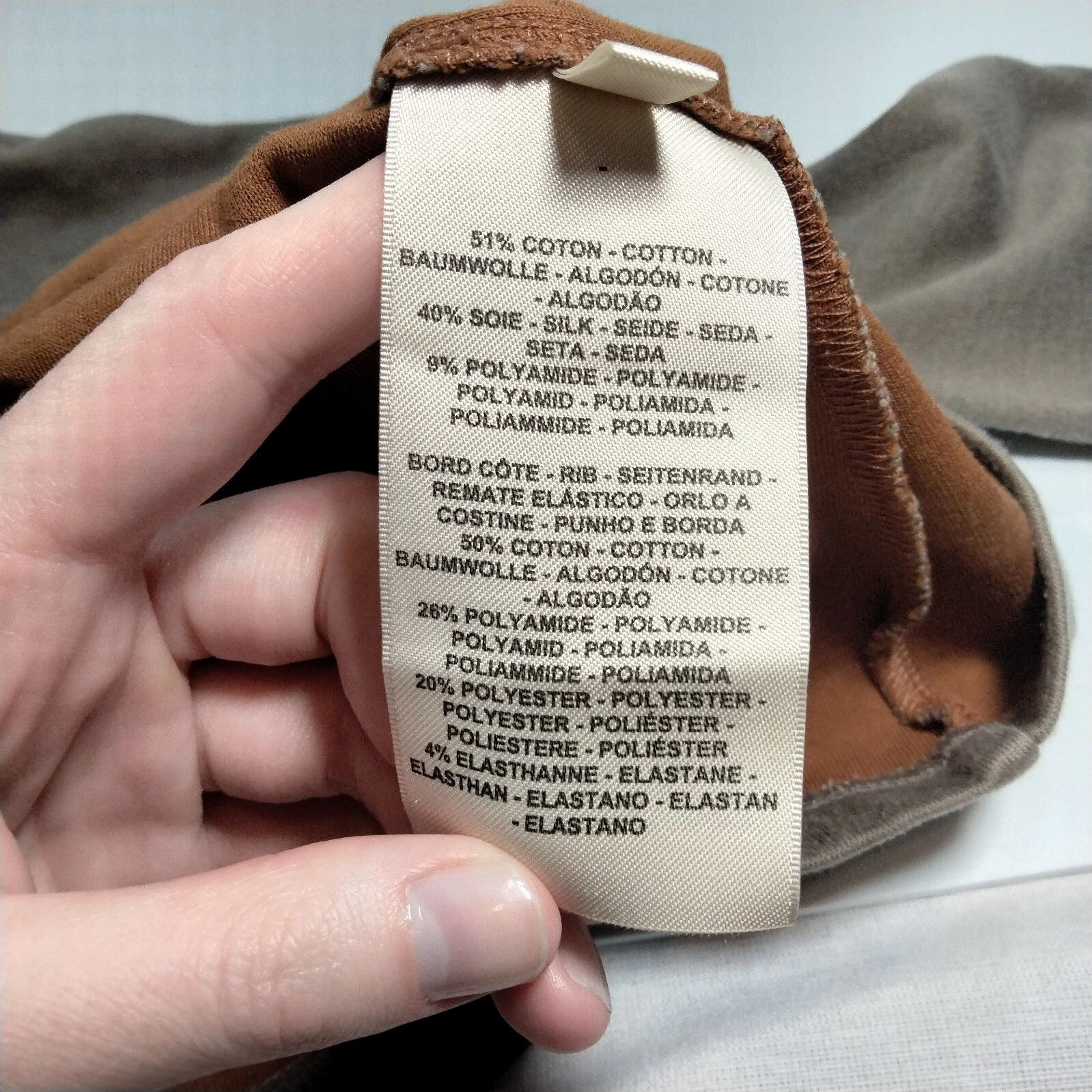 HERMÈS Felpa maglione misto seta Hermes logo H finto collo alto taglia 34 oliva