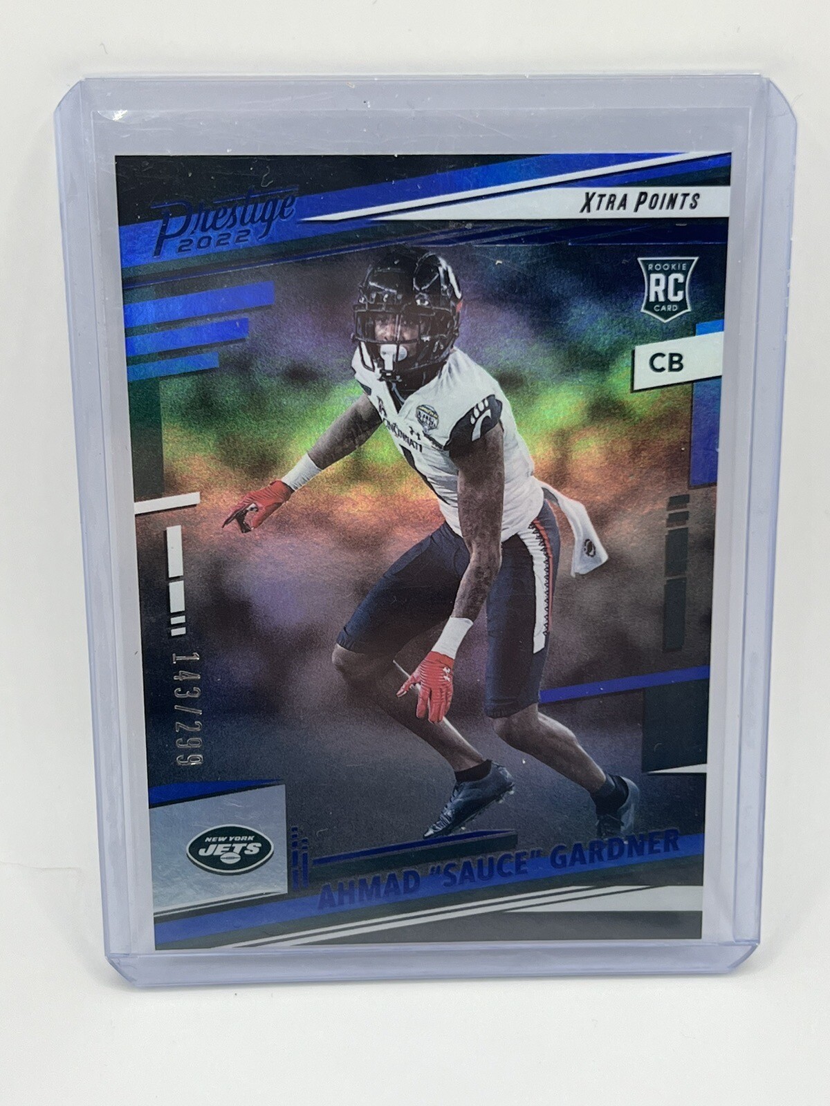 2022 Panini Prestige-Xtra Points Premium Blue #378 Sauce Gardner #058/299 RC