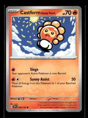 Pokemon Castform Sunny Form 020/191 Surging Sparks  Non Holo Common  4 Card Lot