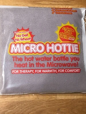 Hotties Grey Fleece Microwavable Hot Water Bottle Micro Hottie