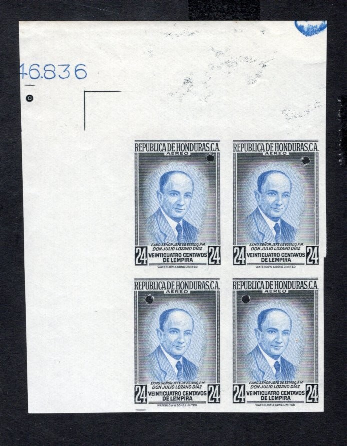 Honduras 1956 block of stamps Mi#Dienst 180 without Ovpt PROOF RR MNH