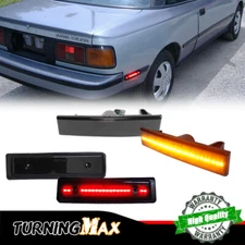 Fits 1986 87 88 89 Toyota Celica Front & Rear LED Side Bumper Marker Smoked Lens