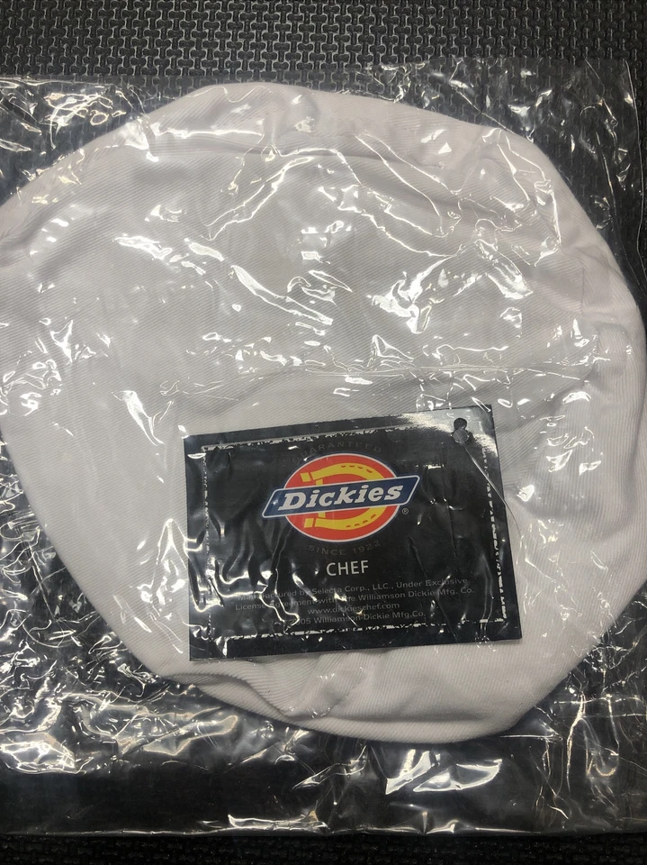 DICKIES CLASSIC 10 BUTTON CHEF COAT WHITE WITH BLUE TRIM DC38 (MEDIUM) CHEF HAT - Image 2 of 3