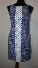 NWOT LILLY PULITZER for Target Sz 4 Dress Upstream Blue Fish Print Lace Sheath
