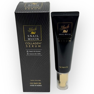 GLAMFOX Black Snail Mucin Collagen Serum 1.76 oz/50g Made in Korea NEW!