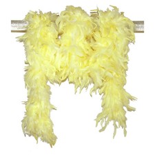 HELLGELBE FEDERBOA (60g / 180cm) Karneval Federschlange Federstola Boa hell-gelb