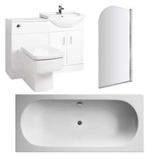 Serene Foundation Double Ended Shower Bathroom Suite 1700x750 with Vanity & WC