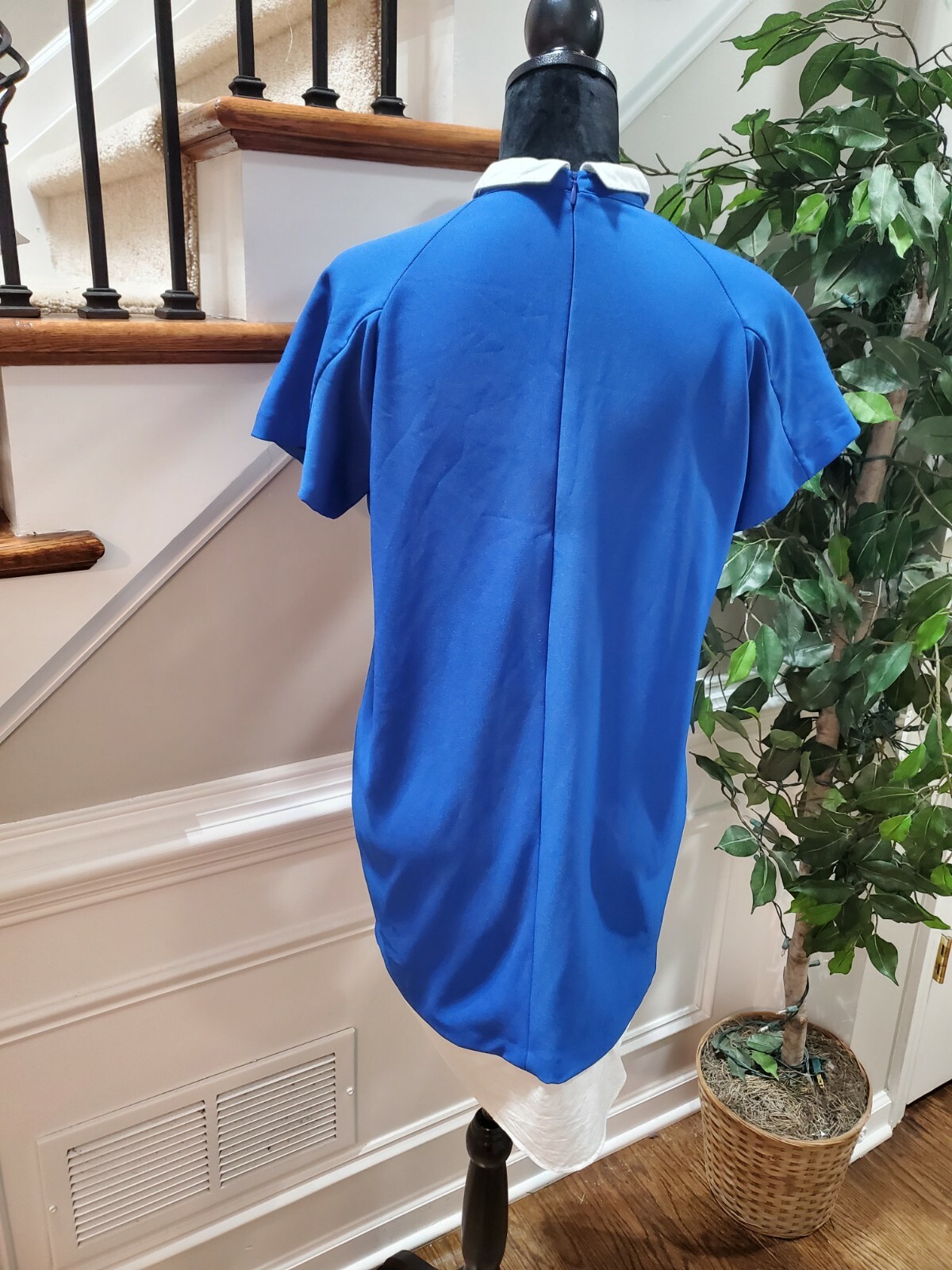 Zara Basic Womens Blue Polyester Collared Short S… - image 7