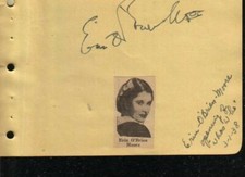 Erin O' Brien-Moore & Davey Drake Autographed Album Page 1936 Actress D.79
