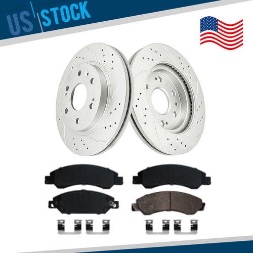 Front Drilled Rotors Brake Pads for Chevy Silverado 1500 Avalanche GMC