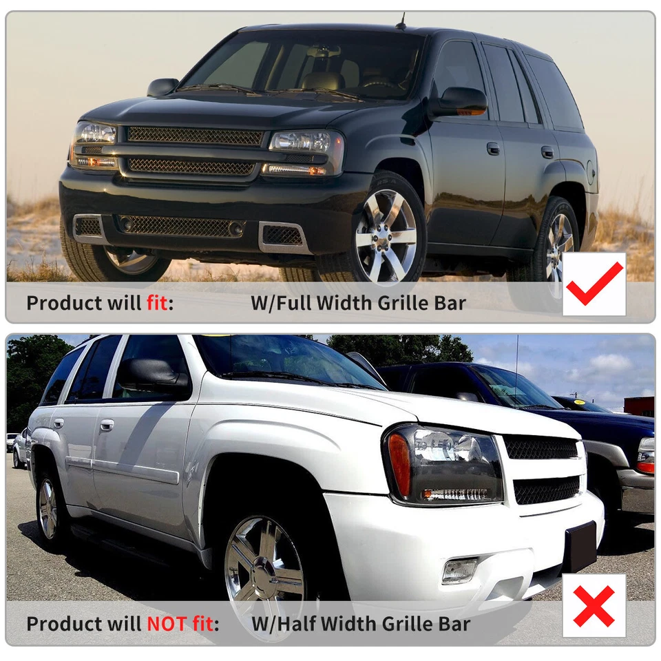 Headlights Assembly Replacement For 2002-2009 Chevy Trailblazer Pair Headlamps - Image 2 of 4