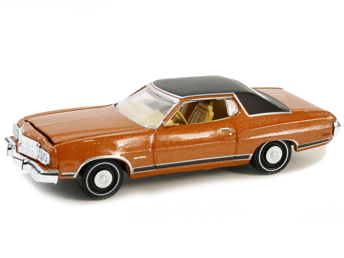 1973 Ford Gran Torino Diecast Model Car 1/64 Copper Metallic Black Vinyl Top 1973 Ford Gran Torino Diecast Model Car 1/64 Copper Metallic Black Vinyl Top