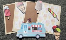 Summer kids ice cream printed die cut set and photo mats set  973