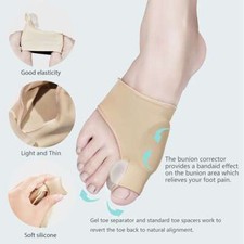 1 Pair Big Toe Bunion Corrector Splint Straightener Hallux Valgus Pain Relief US