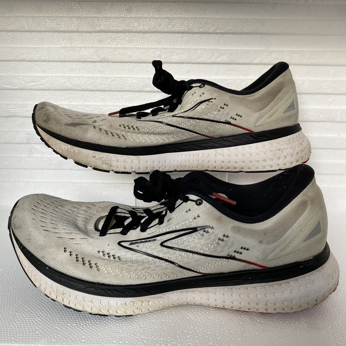 Brooks Glycerin 19 White Black Running Shoes Sneakers Size 