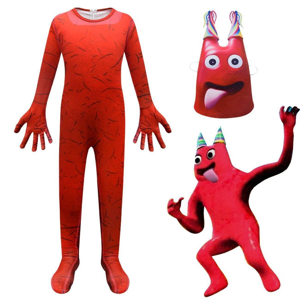 Halloween Costumes Rainbow Friends Red Guy Anime Game Jumpsuits