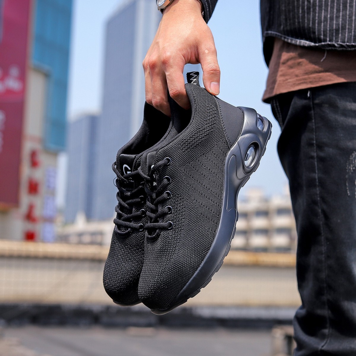 Men Work Safety Shoes Anti-puncture Indestructible New Roofing Shoes  non-slip