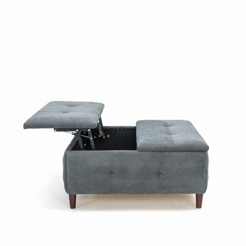 Square Coffee Table Ottoman,Lift Top Square Ottoman with Storage for Living Room - Picture 7 of 33