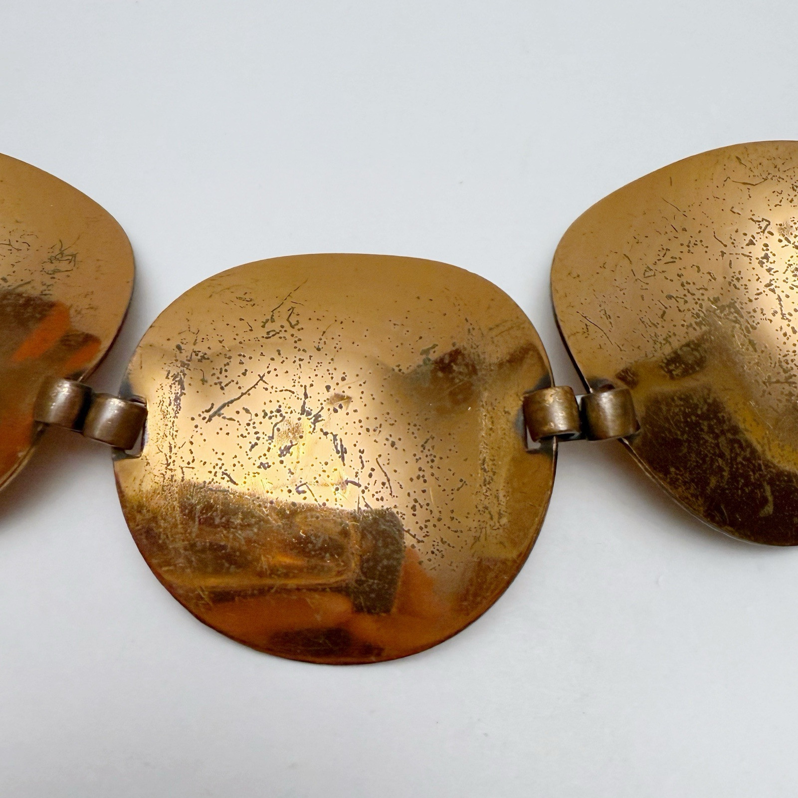 Vintage Copper Cursive Monogram Large Medallion C… - image 9