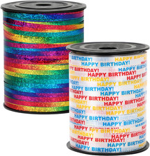 Curling Ribbon, 2 Rolls of 500 Yards, 5Mm Wide Glossy, Colorful Laser Ribbon and