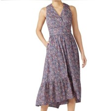 J. Crew Kayoko Floral Sleeveless Faux Wrap Fit Flare Dress Womens Size 12