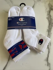 New Champion Athleticwear Designer Street Style 6 Pack Mens Ankle Socks White