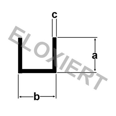 (3,80 /m) Alu U-Profil 15x20x15x2 mm ELOXIERT E6/EV1 Aluminium 2 m U Profil